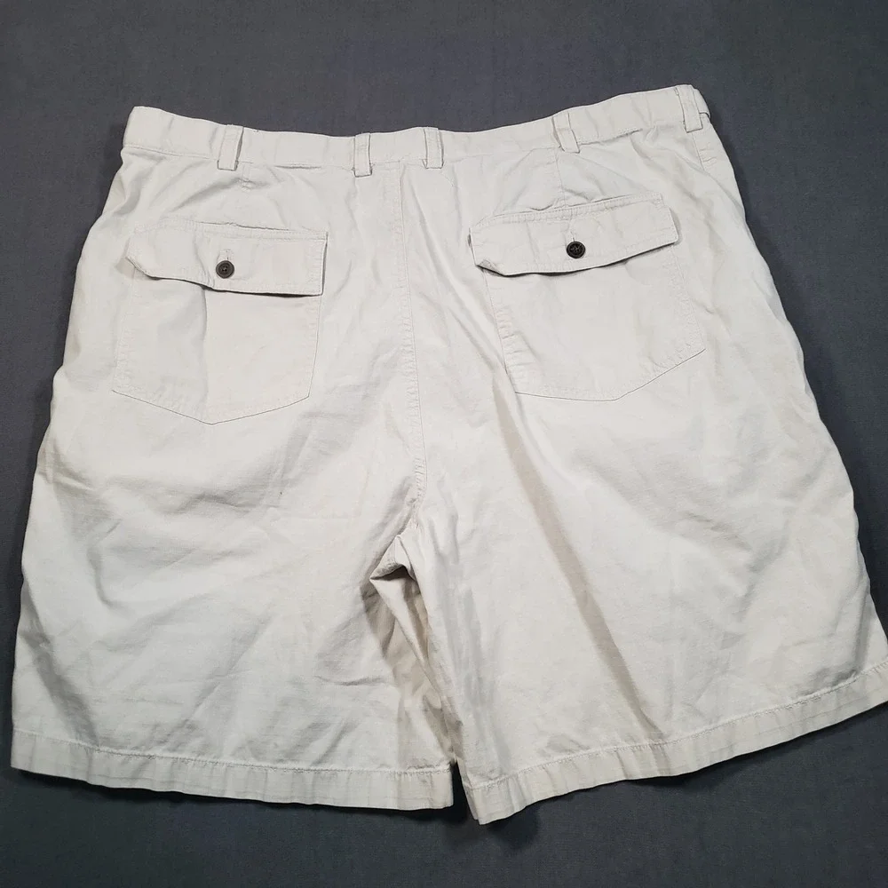 Geoffrey Beene Shorts Mens 42 Beige Cotton Ripstop Cargo Flat Front‎ Casual